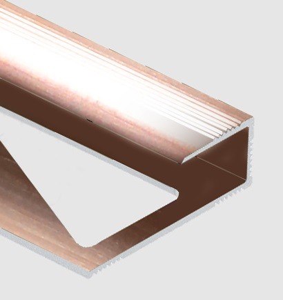 Профиль для ламината оконечный Panel L с рифлением алюминий 12 мм PV45-15 розовый блестящий 2,7 м