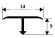 Латунный Т-образный профиль с закругленными краями SP 1409 ON 14х9 полированный 3м