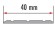 Одноуровневый порог 40 мм с насечками Cezar LPPS 40 1,0 м латунь полированная с отверстием