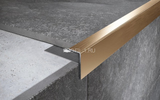 F-профиль из нержавеющей стали 10 мм FF 10 GS золото сатинированное 270 см