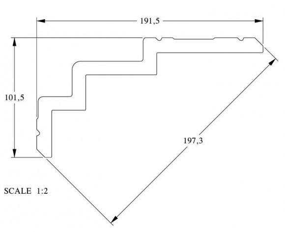 Потолочный плинтус Orac Decor Purotouch C392 белый полиуретан 100х190 мм 2м