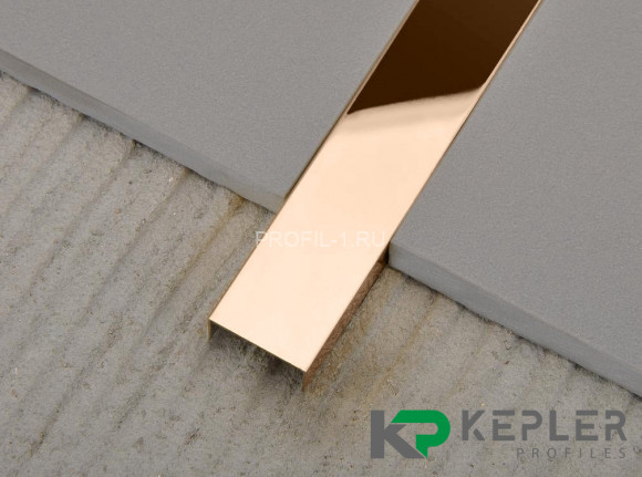 П-профиль бордюрный 10х15 мм из нержавеющей стали SS 304 FSUP15-RP S.S.304 розовое золото полированное 2.7 м