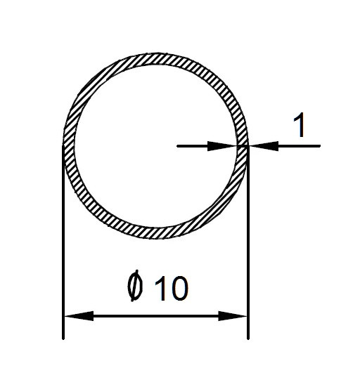 Алюминиевая труба 10х1 мм 3 метра