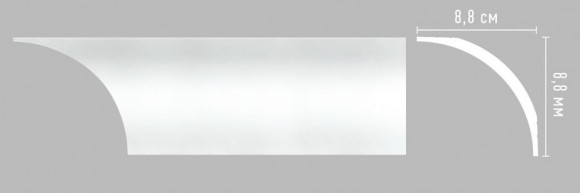Плинтус потолочный DECOMASTER A253 (88x88x2000) ударопрочный, белый, под покраску