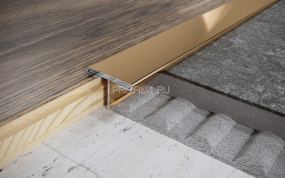 Т-профиль из нержавеющей стали 28 мм FTA 28 GP золото полированное 270 см