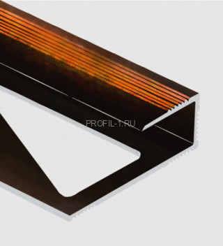 Профиль для ламината оконечный Panel L с рифлением алюминий 10 мм PV59-11 коричневый блестящий 2,7 м Профиль для ламината оконечный Panel L с рифлением алюминий 10 мм PV59-11 коричневый блестящий 2,7 м