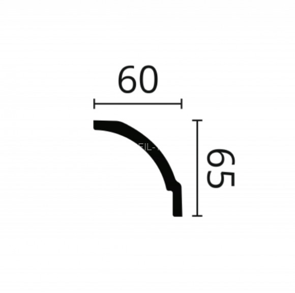 Потолочный плинтус NMC Nomastyl BW1 белый полистирол 60х65 мм 200 см