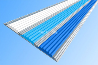 Алюминиевая полоса с резиновыми вставками 100 мм АП-100 белый-голубой-синий 2,7 м