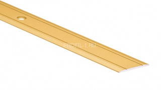Порог алюминиевый плоский с насечками 30 мм Cezar LPP 30 золото матовое 1,8 м