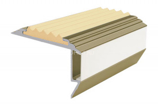 Алюминиевый порог угловой противоскользящий с подсветкой 26х45 мм АУ-45-LED-Анод шампань-бежевый 2,0 м