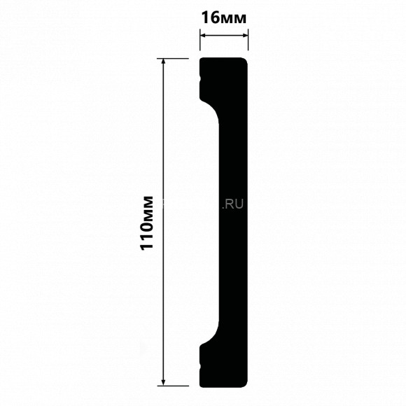 Напольный плинтус HiWood B110V1 белый 110х16 мм 2 метра Напольный плинтус HiWood B110V1 белый 110х16 мм 2 метра