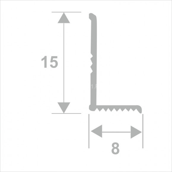 Алюминиевый уголок внутренний разнополочный 8х15 мм ПВ-205 бронза глянец 2.7 м