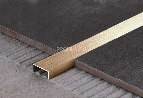 П-профиль бордюрный 10х15 мм из нержавеющей стали SS 304 FSUP15-RS S.S.304 розовое золото сатинированное 2.7 м