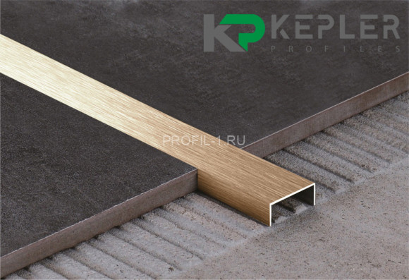 П-профиль бордюрный 10х15 мм из нержавеющей стали SS 304 FSUP15-RS S.S.304 розовое золото сатинированное 2.7 м