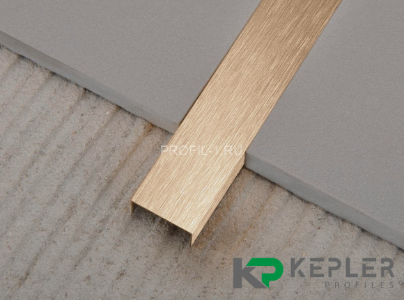 П-профиль бордюрный 10х15 мм из нержавеющей стали SS 304 FSUP15-RS S.S.304 розовое золото сатинированное 2.7 м