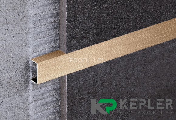 П-профиль бордюрный 10х15 мм из нержавеющей стали SS 304 FSUP15-RS S.S.304 розовое золото сатинированное 2.7 м