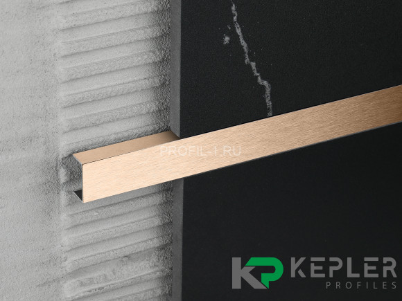 П-профиль бордюрный 10х15 мм из нержавеющей стали SS 304 FSUP15-RS S.S.304 розовое золото сатинированное 2.7 м