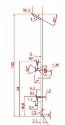 Алюминиевый плинтус напольный с кабель-каналом 100 мм Евротрим F-100 2642.01 серебро 2,95 м