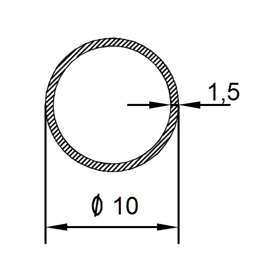 Алюминиевая труба 10х1,5 мм 3 метра