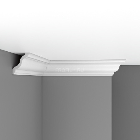 Плинтус потолочный 125х105х2400 мм Decomaster DP 2212 из полиуретана белый под покраску Плинтус потолочный 125х105х2400 мм Decomaster DP 2212 из полиуретана белый под покраску