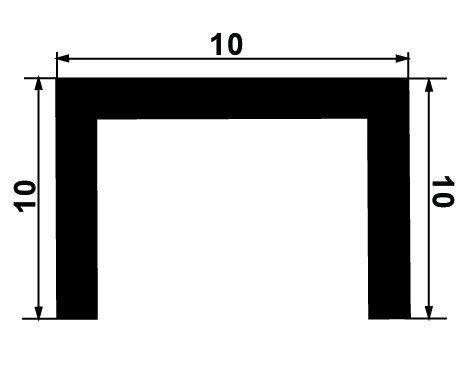 Алюминиевый П-профиль 10х10 Б-5 черный муар 3 м Алюминиевый П-профиль 10х10 Б-5 черный муар 3 м