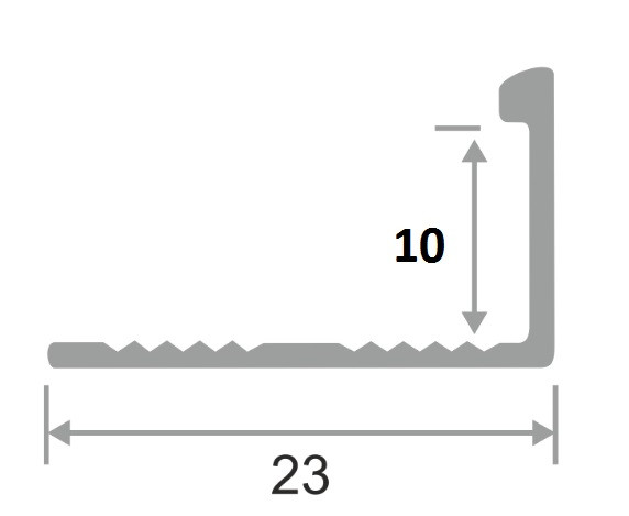 L-профиль алюминиевый для плитки 10 мм ПО-Г10 бежевый муар  2,7 м