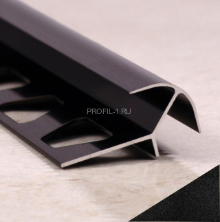 Алюминиевый профиль для наружных углов под плитку ПО-12х12 черный муар 2,7 м Алюминиевый профиль для наружных углов под плитку ПО-12х12 черный муар 2,7 м
