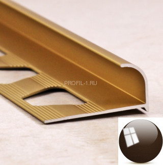 С-профиль для плитки 10 мм ПО-10 бронза глянец браш 2,7 м