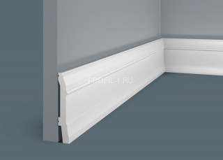 Напольный плинтус Cosca PX-020 белый полистирол 15х85 мм 2м