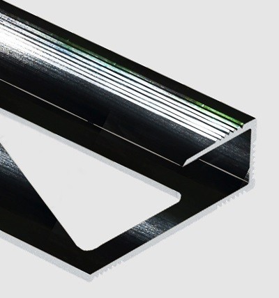 Профиль для ламината оконечный Panel L с рифлением алюминий 10 мм PV59-19 черный блестящий 2,7 м
