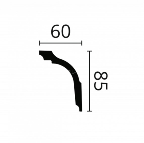 Потолочный плинтус NMC Nomastyl GL белый полистирол 60х85 мм 200 см