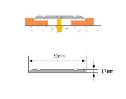 Порог алюминиевый плоский с насечками 30 мм Cezar LPP 30 оливка матовая 2,0 м