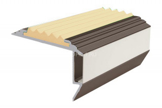 Алюминиевый порог угловой противоскользящий с подсветкой 26х45 мм АУ-45-LED-Анод коньяк-бежевый 2,0 м