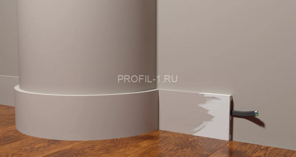 Напольный гибкий плинтус Decor-Dizayn DD709F полистирол белый, под покраску 100х13х2000 мм Напольный гибкий плинтус Decor-Dizayn DD709F полистирол белый, под покраску 100х13х2000 мм