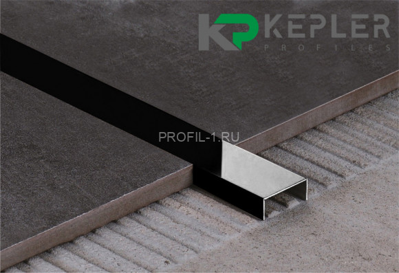 П-профиль бордюрный 10х15 мм из нержавеющей стали SS 304 FSUP15-BP S.S.304 черный полированный 2.7 м