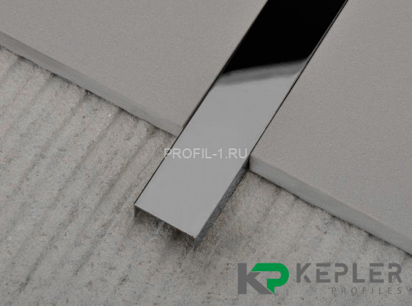 П-профиль бордюрный 10х15 мм из нержавеющей стали SS 304 FSUP15-BP S.S.304 черный полированный 2.7 м