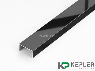 П-профиль бордюрный 10х15 мм из нержавеющей стали SS 304 FSUP15-BP S.S.304 черный полированный 2.7 м