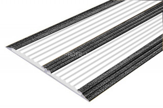 Алюминиевый порог одноуровневый 70 мм противоскользящий АП-70-Антик серебро-белый 3,0 м