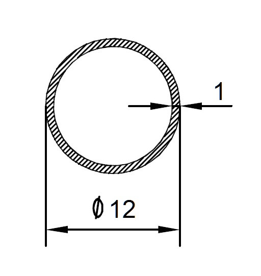 Алюминиевая труба 12х1 мм 3 метра