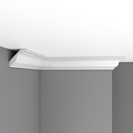 Плинтус потолочный 65х65х2400 мм Decomaster DP 336 из полиуретана белый под покраску Плинтус потолочный 65х65х2400 мм Decomaster DP 336 из полиуретана белый под покраску