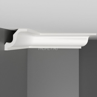 Плинтус потолочный DECOMASTER D108ДМ (55x52x2000) ударопрочный, белый, под покраску