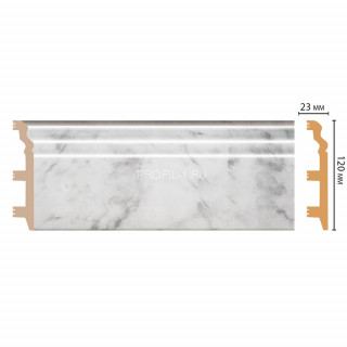 Плинтус напольный DECOMASTER D233-79ДМ (120x23x2400) цвет Мрамор белый