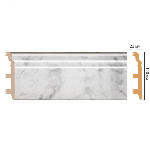 Плинтус напольный DECOMASTER D233-79ДМ (120x23x2400) цвет Мрамор белый