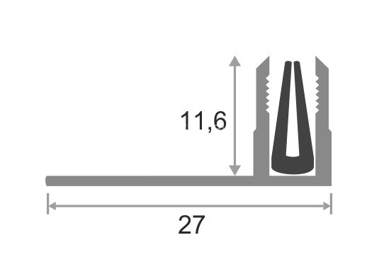 Монтажная планка Т-профиля 12 мм ПТО-12  2,7 м