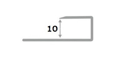 П-образный профиль из нержавейки торцевой SB203-10H серебро глянец 2,7 м