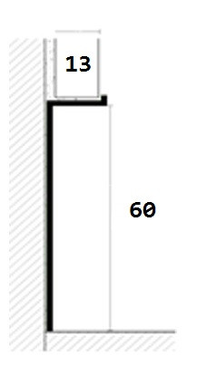 Алюминиевый плинтус под гипсокартон 60 мм ПТ-1/60 ЭКО серебро 3 м
