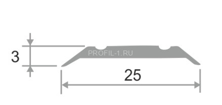 Алюминиевый порог с насечками 25 мм ПО-25 золото глянец 2,7 м