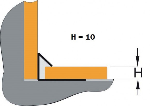 Профиль для плитки внутренний 10 мм из нержавеющей стали KI10 глянец 2,7 м Профиль для плитки внутренний 10 мм из нержавеющей стали KI10 глянец 2,7 м