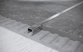 П-профиль из нержавеющей стали 8х8 мм FU 8 P полированная сталь 270 см