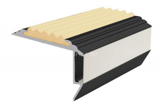 Алюминиевый порог угловой противоскользящий с подсветкой 26х45 мм АУ-45-LED-Анод черный-бежевый 2,0 м Алюминиевый порог угловой противоскользящий с подсветкой 26х45 мм АУ-45-LED-Анод черный-бежевый 2,0 м
